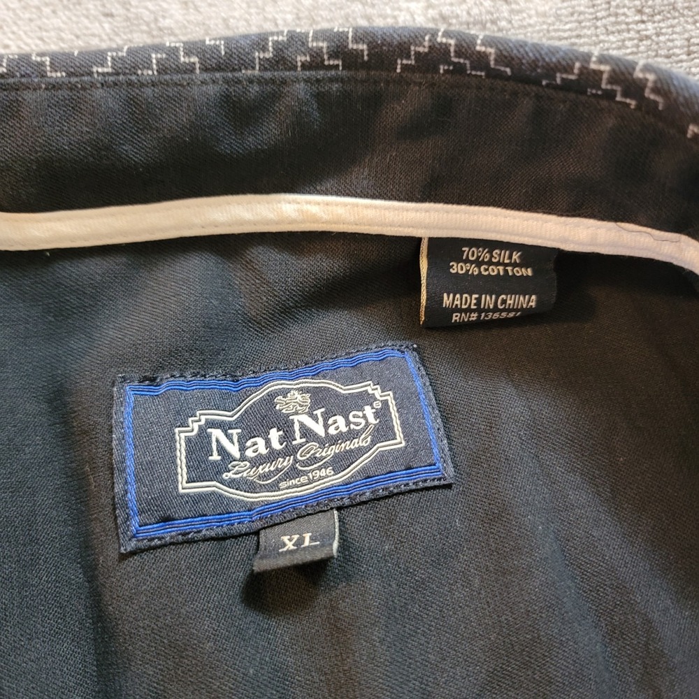 Nat Nast‎ Men's Short Sleeve Silk Blend Button-Up Shirt Size XL - Picture 2 of 3
